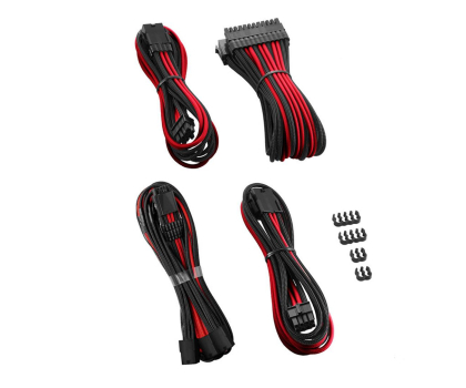 Kabel komputerowy CableMod Pro ModMesh 12VHPWR Cable Extension Kit - Czarno/Czerwony CM-PCAB-16P3KIT-NKKR-3PK-R-SS